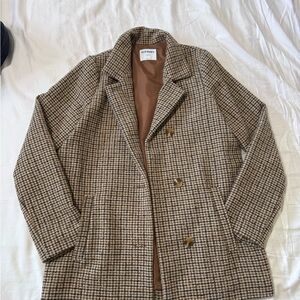 Old Navy Women's Tan Checkered Blazer